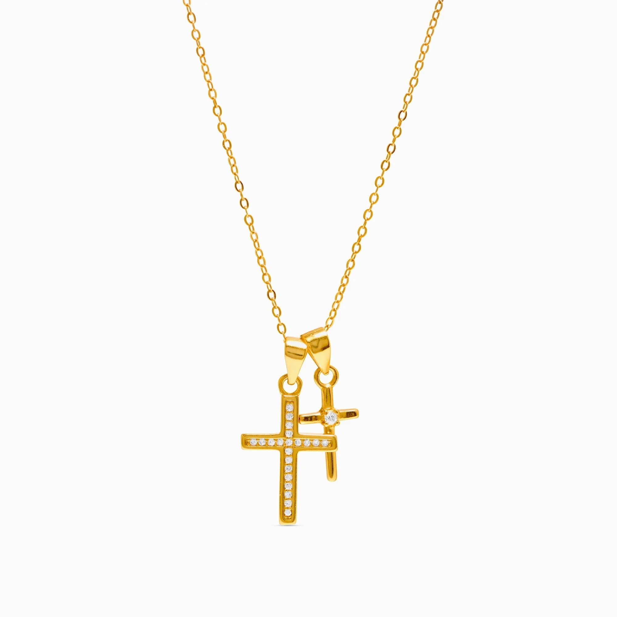 God's Plan - Double Cross Necklace