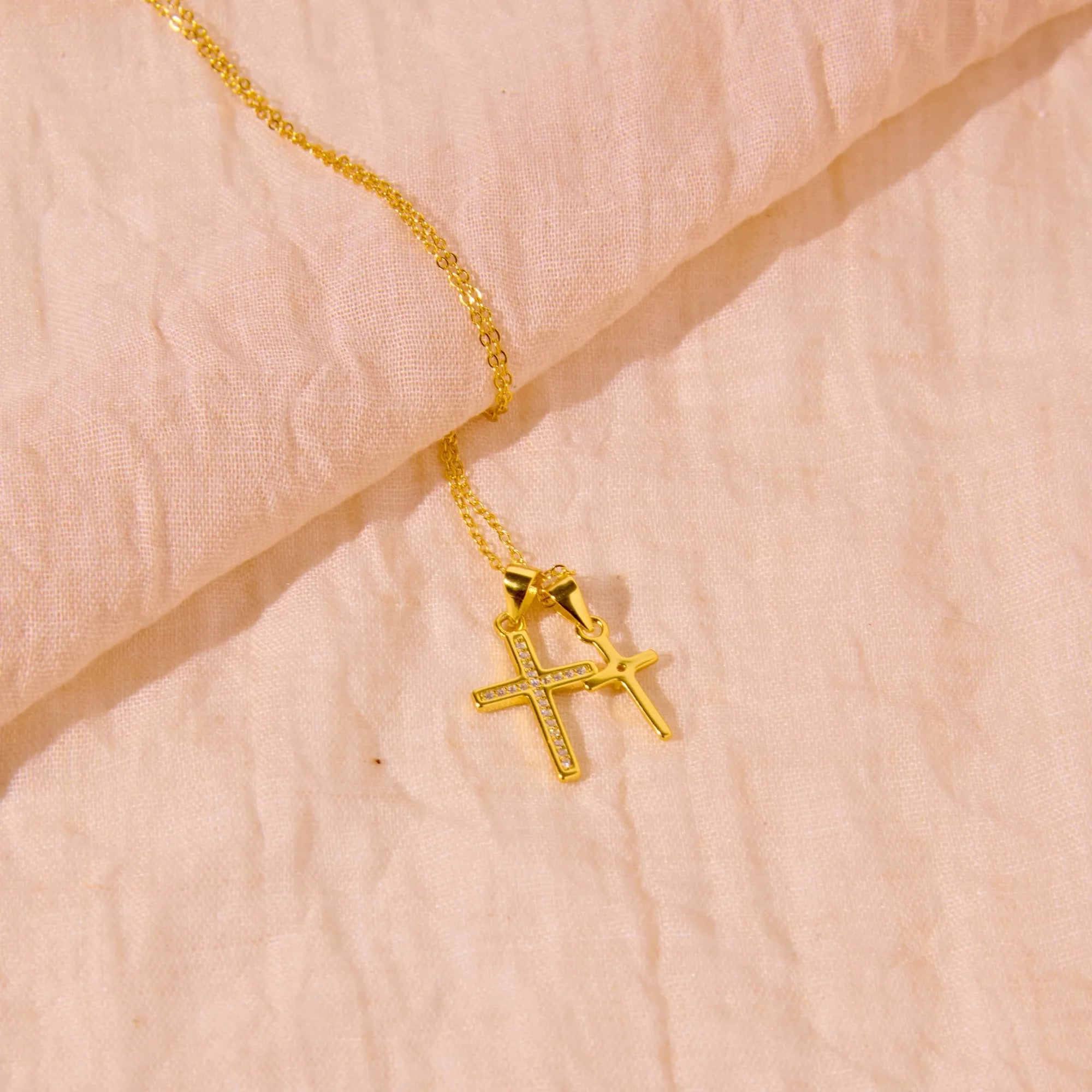 God&#39;s Plan - Double Cross Necklace